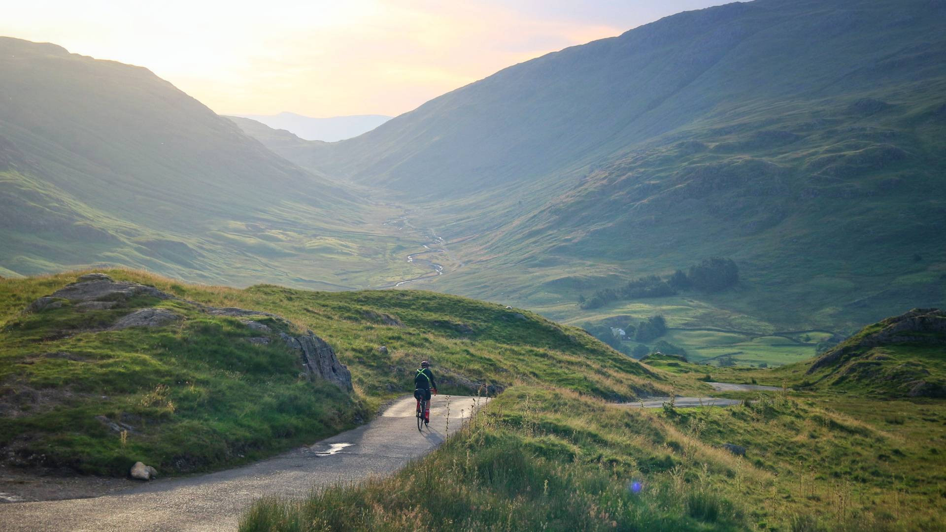 Rider climbing Hardknott Pass during The Perfidious Albion